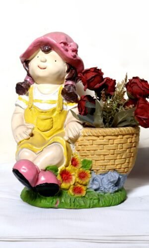 Girl Doll flower stand miniature