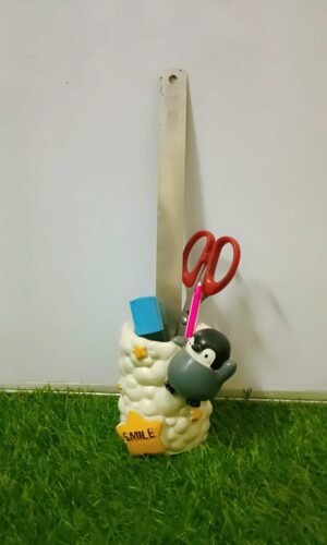 Smiling Penguin and Cloud Desk Organizer – Kawaii Pencil Holder Caddy