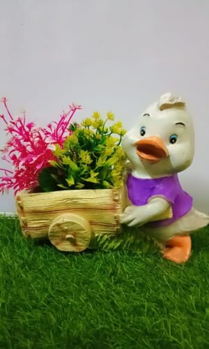 Cheerful Farm Cow Planter – Whimsical Spotted Cow Figurine Flower Pot with Blue Scarf