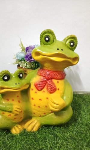 Elegant Lady Resin Flower Holder / Planter with Gold Bow Accent – Whimsical Modern Decor