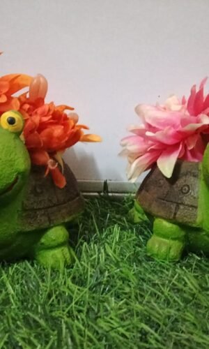 Cheerful Grinning Turtle Planter Set (Set of 2) - Indoor/Outdoor Succulent & Flower Pots